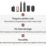Dyson Airwrap i.d.™ multi-styler and dryer Straight+Wavy,Bluetooth Connected, No Heat Damage, 6-in-1 Versatility, Intelligent Hair Styler